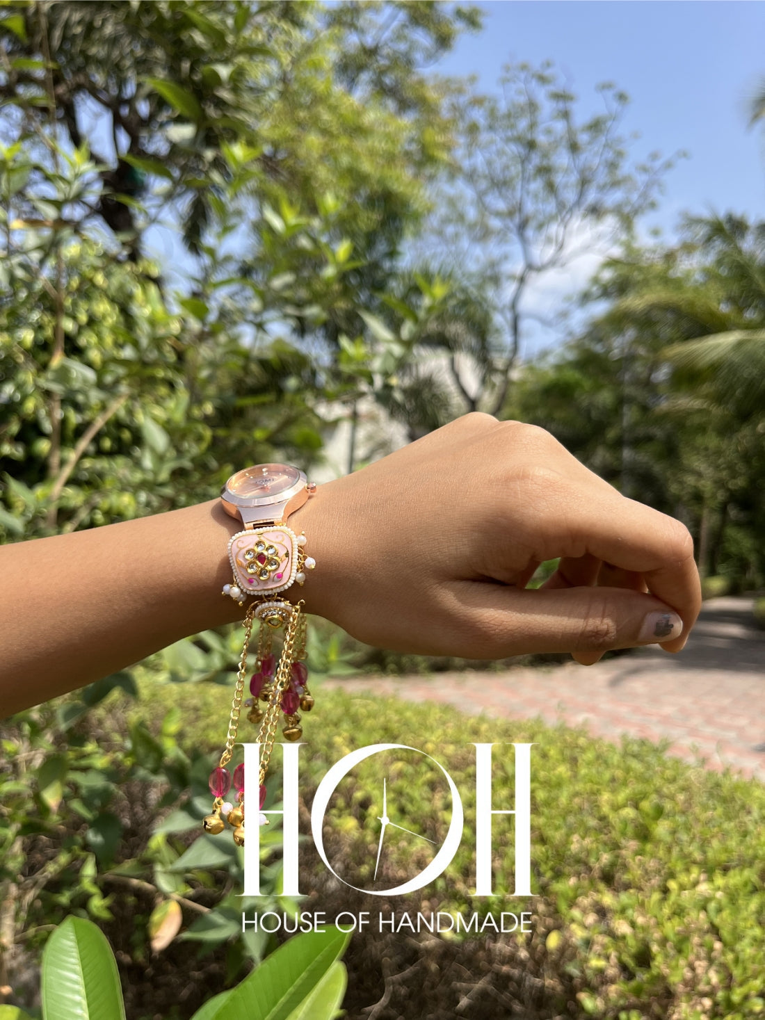 Bracelet Watch with Pearl Drops