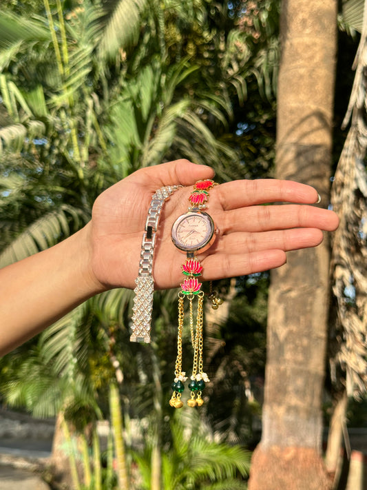 Elegant Lotus Tassel Watch