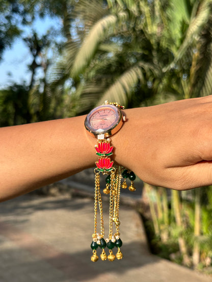 Elegant Lotus Tassel Watch