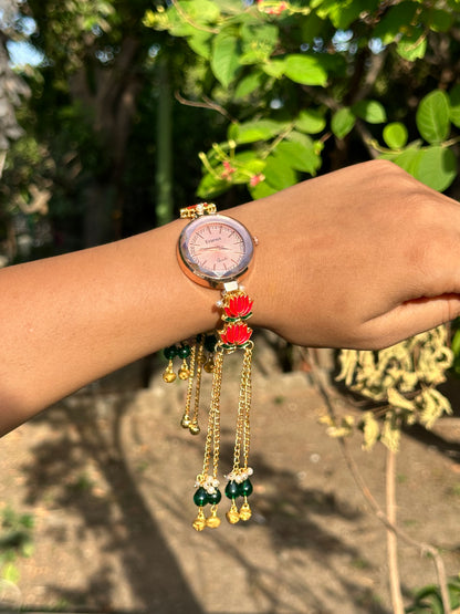 Elegant Lotus Tassel Watch