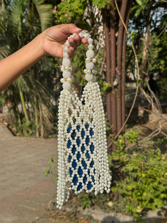 Pearl Beaded Mobile Purse for Women
