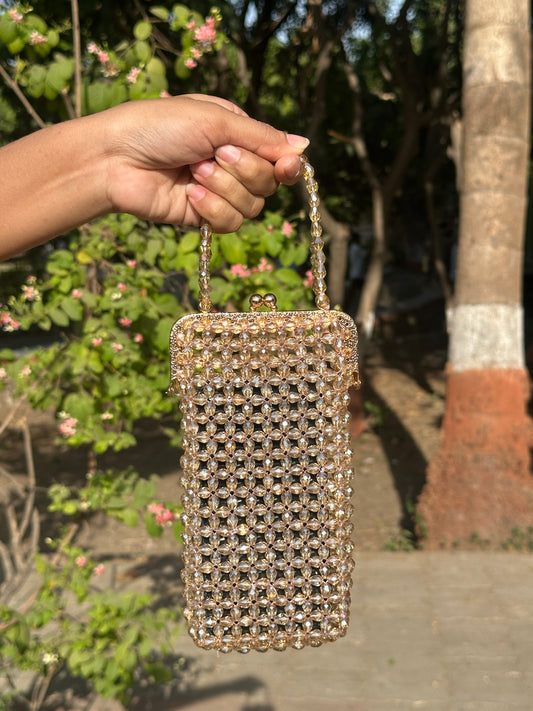 Crystal Beaded Mobile Purse for Women