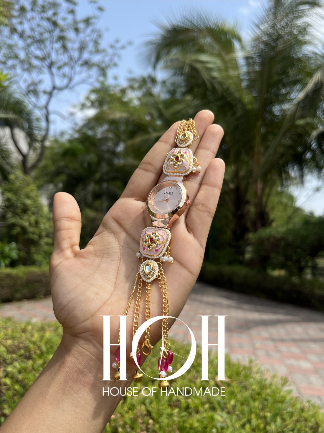 Bracelet Watch with Pearl Drops