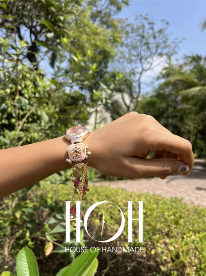 Bracelet Watch with Pearl Drops