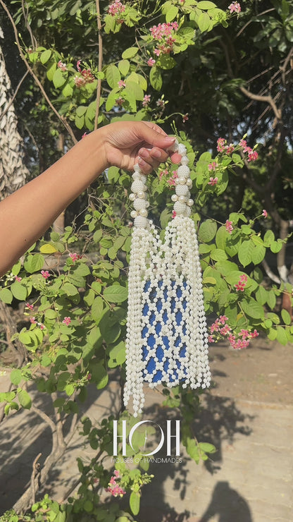 Pearl Beaded Mobile Purse for Women