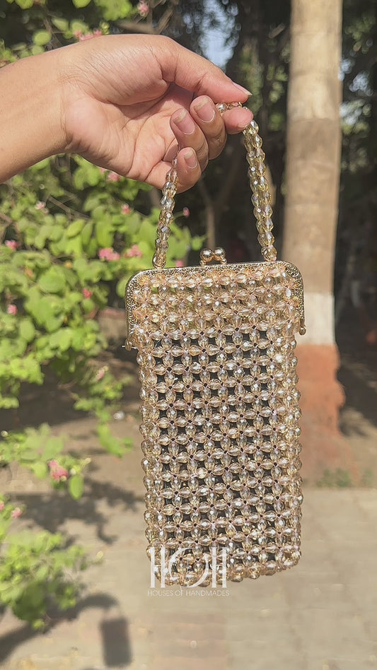 Crystal Beaded Mobile Purse for Women